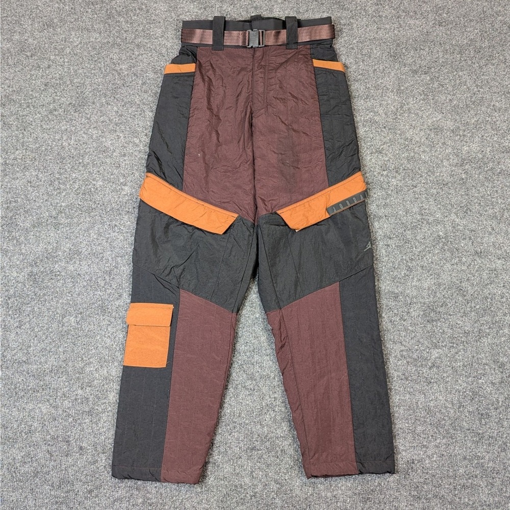 Jordan Brand Loose Fit Utility Colorblock Cargo Pants Brown Orange Mens Small